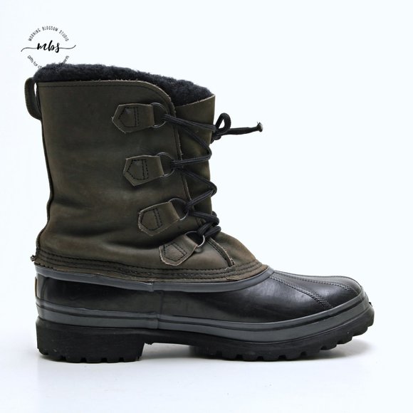 EUC Sorel Caribou Snowboots in Black Tan Men Size 10 - Picture 8 of 15